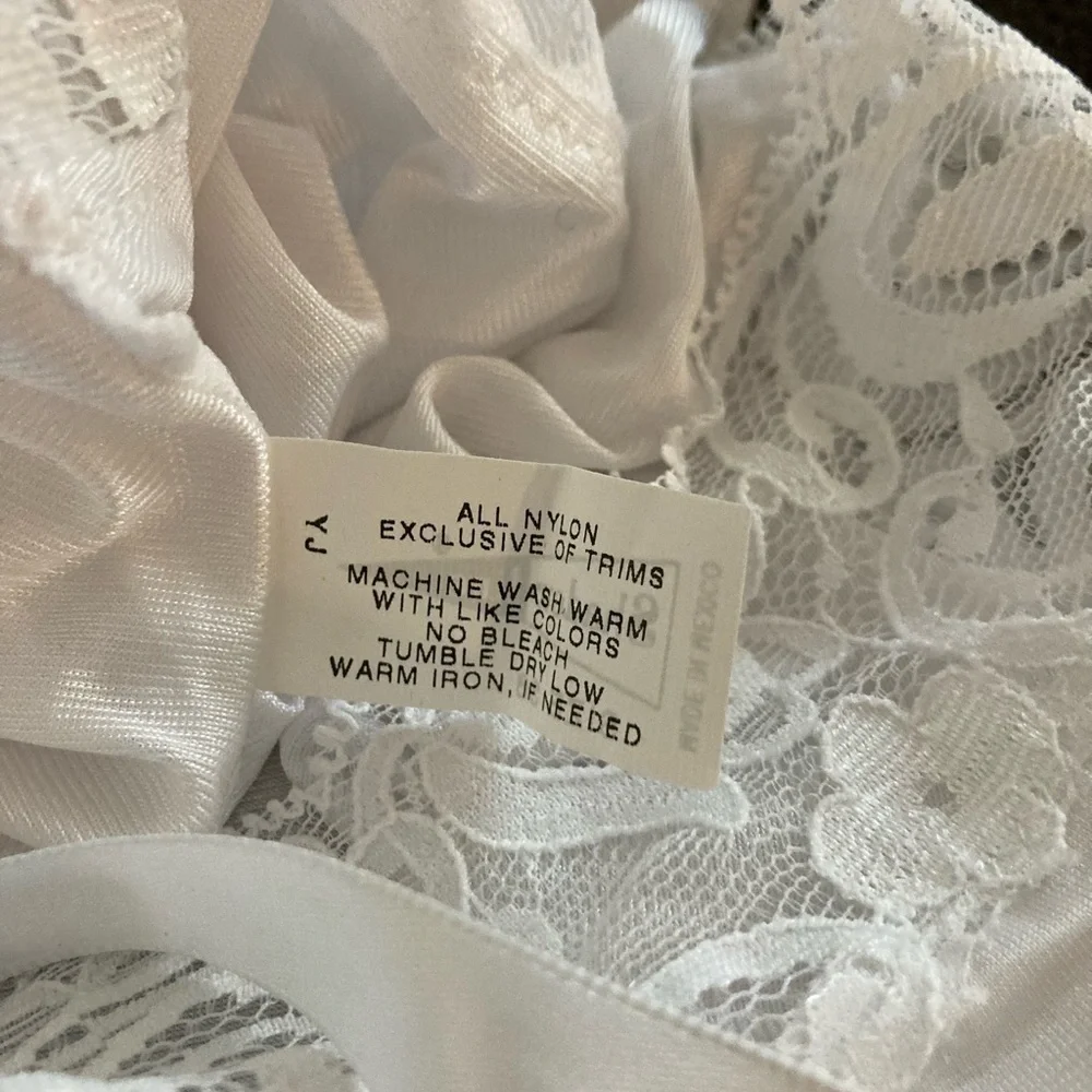 Vintage white Satin Lace Camisole Slip Cami Tank Top Size 36 - Picture 5 of 7